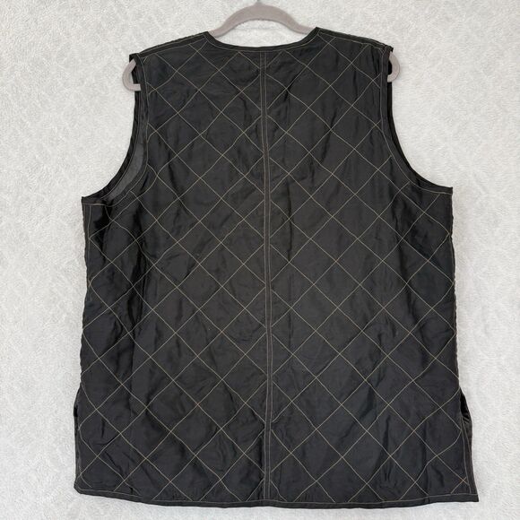 Vtg Hunt Club Silk Quilted Vest Womens Large Black Equestrian Barn Chore Preppy - Picture 10 of 15